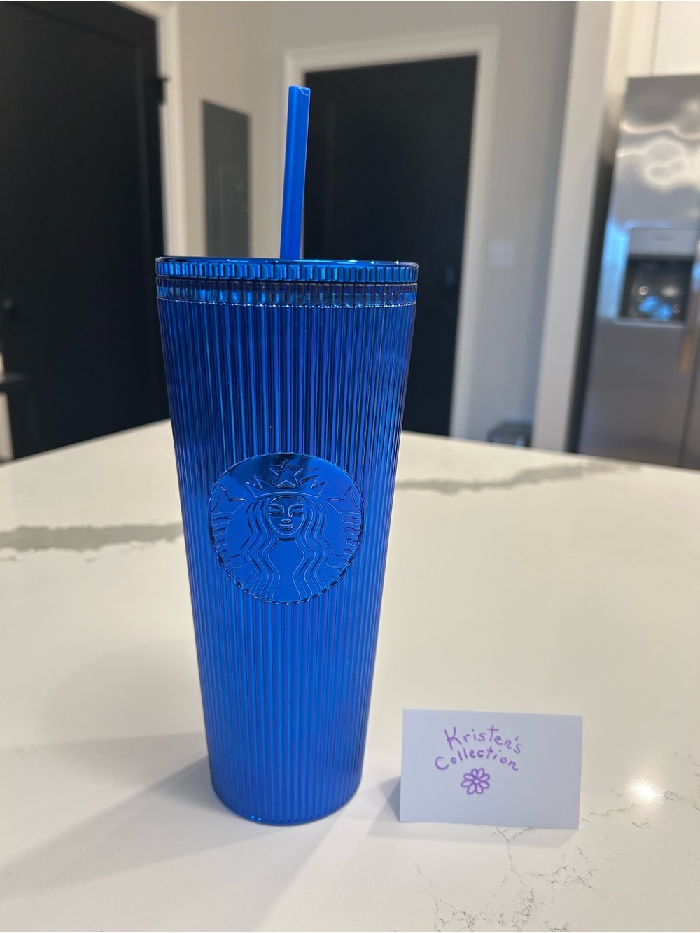 STARBUCKS Sapphire Chrome Cold Cup 💙🦋💙🦋💙🦋💙